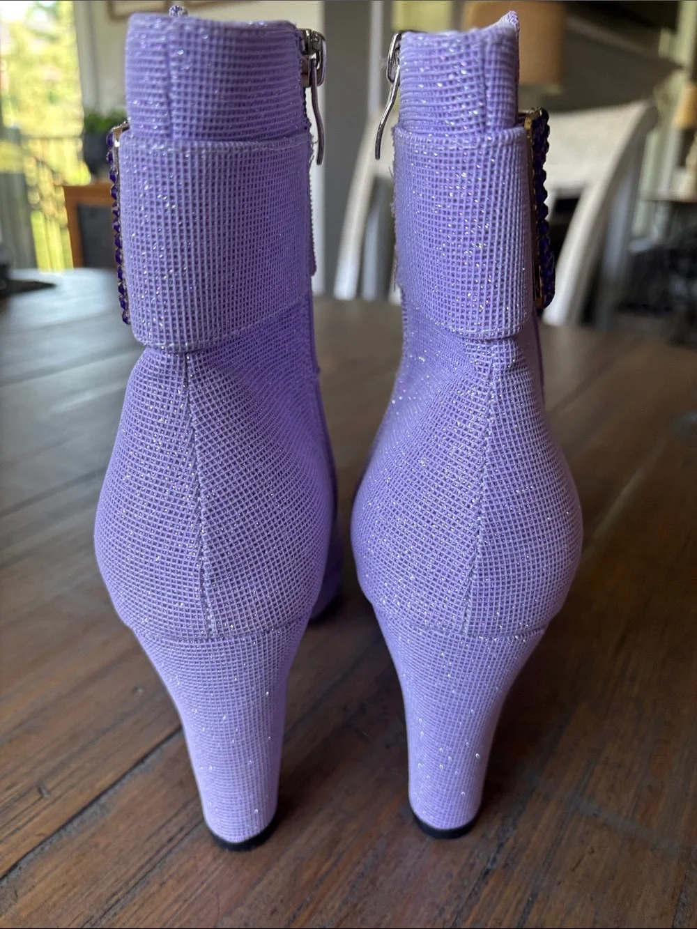 Light purple size 38 soarkle heeled ankle boots